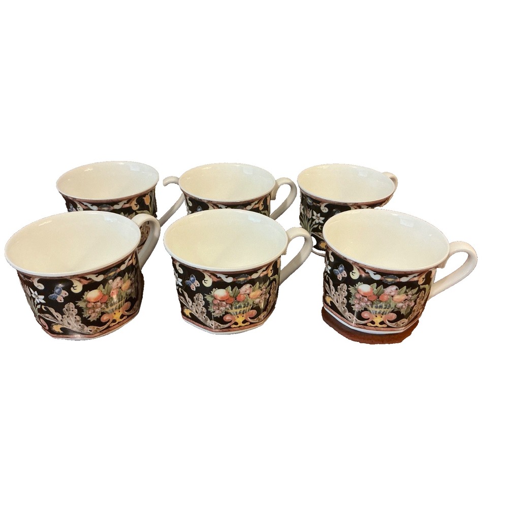 Villeroy & Boch Intarsia Chateau Collection Bone China Tea Coffee Cups Set of 6